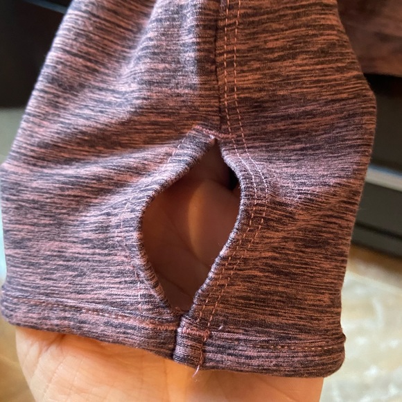 Yogalicious LUX FITTED FULL ZIP ATHLETIC TOP IN HEATHER PINKY PEACH COLOR - Picture 7 of 9